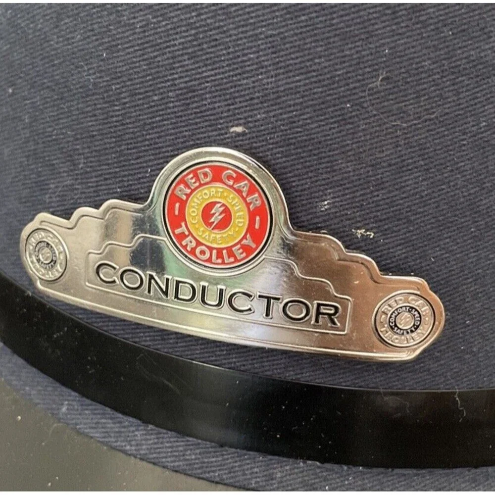 Disney Parks Mickey Mouse Ear Conductor Hat Red Car Trolley Size S/MD *READ* - Picture 5 of 12